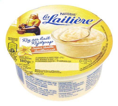 Nestle La Laitiere Riz Au Lait Vanille 180g Pot Colruyt