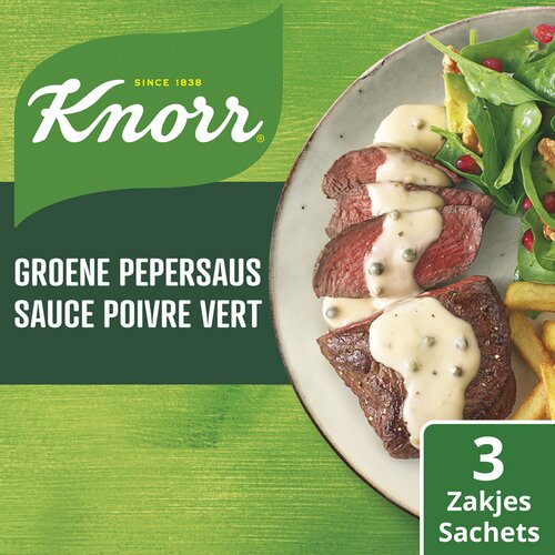 KNORR saus groene peper zakje 3x30g