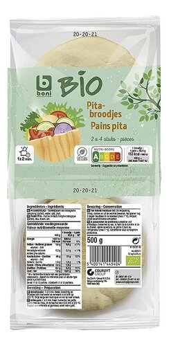 BONI BIO pitabroodjes 2x4st 500g