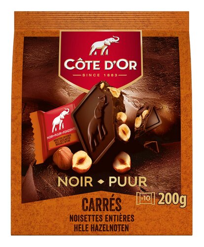 CÔTE D'OR Carrés Puur Hazelnoten 200g