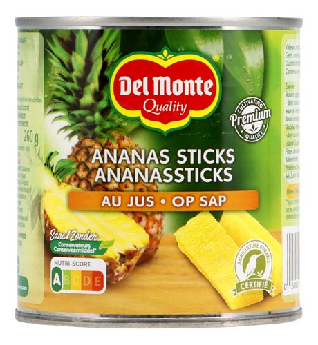 DEL MONTE ananas sticks sap blik 435g