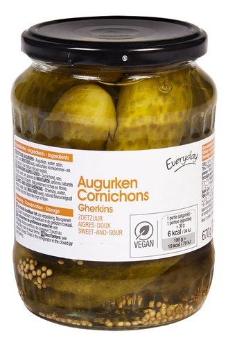 EVERYDAY augurken zoetzuur 670g