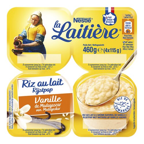 LA LAITIÈRE rijstpap vanille 4x115g