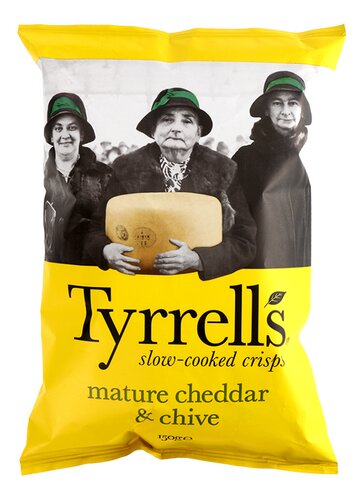 TYRRELLS chips mat. cheddar&chive 150g