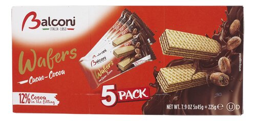 BALCONI wafers cacao multipack 5x45g