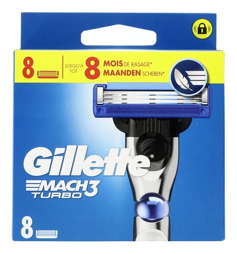 GILLETTE scheermesjes Mach3 Turbo 8st