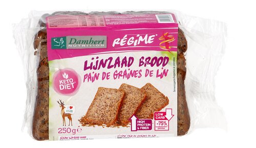 DAMHERT Lijnzaad brood Low Carb 250g