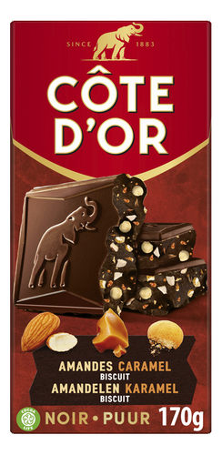 CÔTE D'OR Tab.Puur Amand.Caram.Bis. 170g