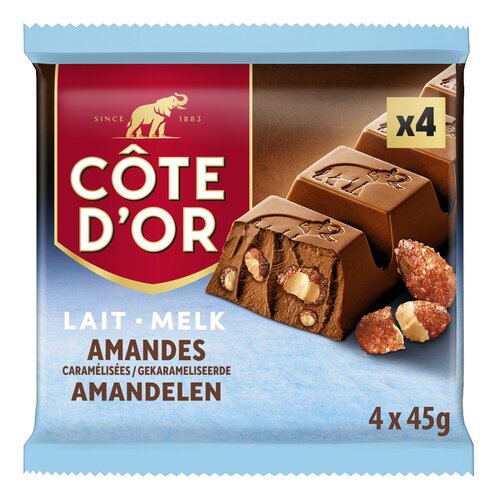 CÔTE D 'OR lait amandes caramélisées 4x45g 16/11/2025