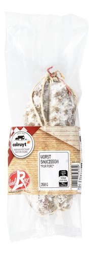 COLRUYT ambacht .worst pur porc st 350g