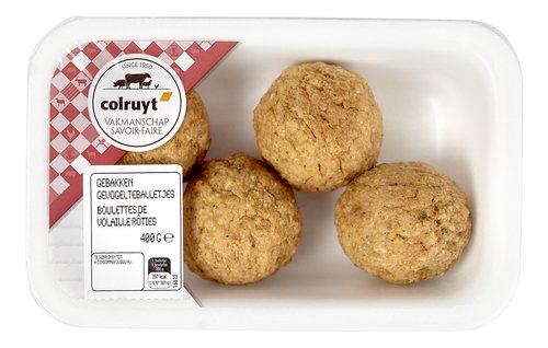 COLRUYT gebakken gevogeltebal. 4x100g