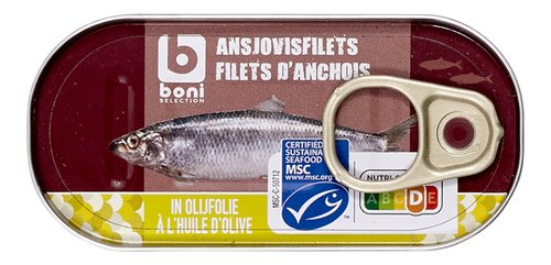 BONI ansjovisfilets olijfolie MSC 50g