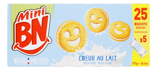 BN MINI Koek Hart Melk 5x35g