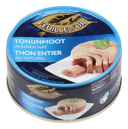 FEUILLE D'OR tonijnmoot eigen nat 160g