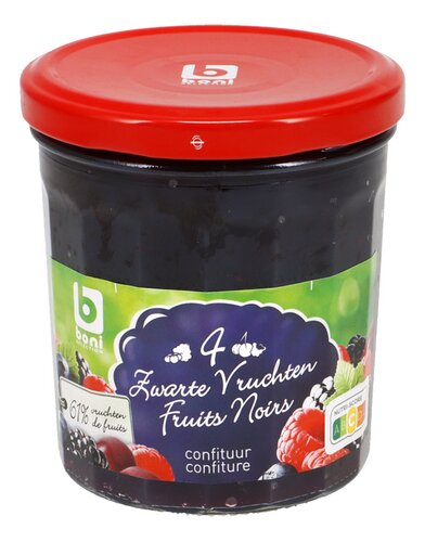 BONI confituur 4 zwarte vruchten61% 370g