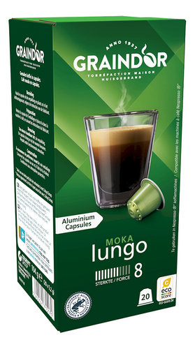 GRAINDOR caps Lungo Moka 8 RFA 20st