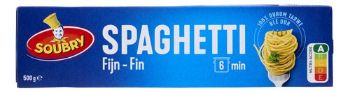 SOUBRY Spaghetti Fijn 500g