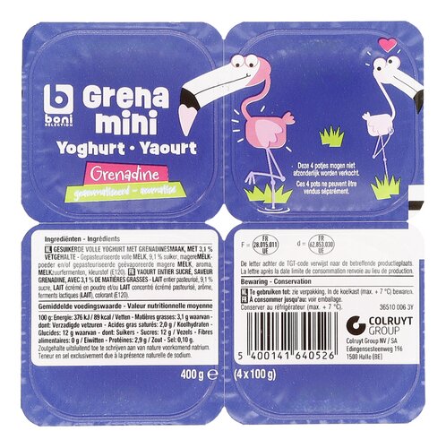 BONI grenadine yoghurt 4x100g