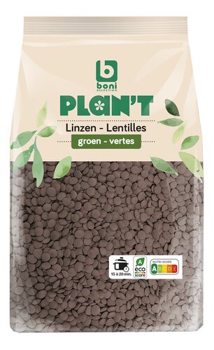 BONI PLAN'T Zwarte linzen 500g