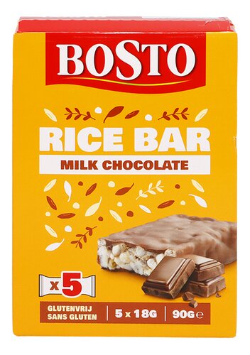 BOSTO Rice Bar Milk Chocolate 5x18g