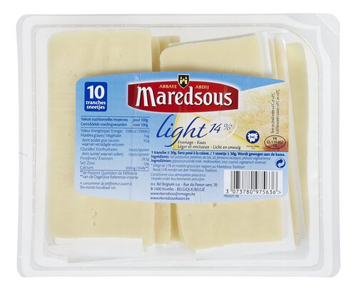 MAREDSOUS kaas abdij light sneetjes 300g