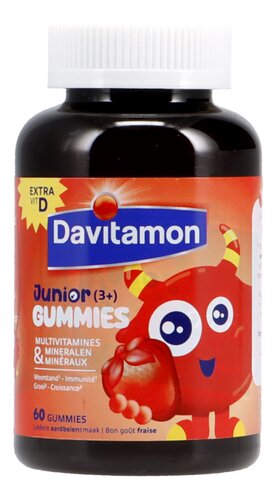 DAVITAMON Junior multivit.aardbei 60st