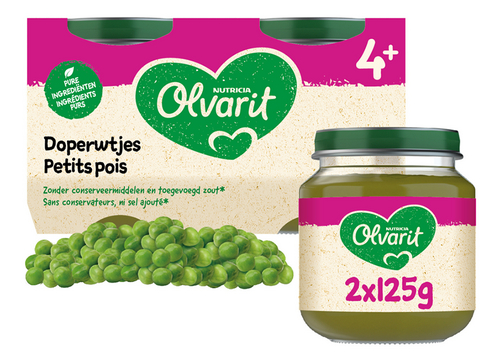 OLVARIT Doperwtjes +4m 2x125g