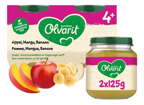OLVARIT Appel mango banaan 4m 2x125g