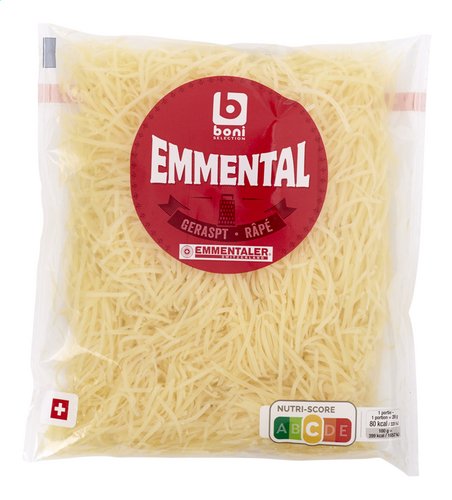 BONI Zwitserse Emmental geraspt 250g