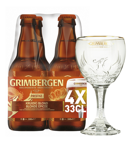 GRIMBERGEN Prestige 8%+glas gr. 4x33cl