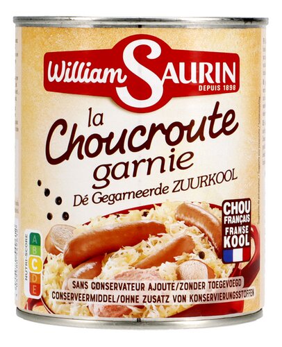 WILLIAM SAURIN gegarn.zuurkool blik 800g