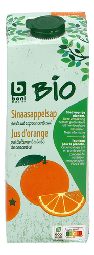 BONI BIO Sinaasappelsap brik 1L