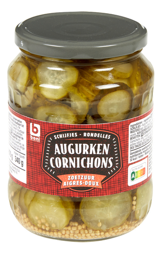 BONI augurkenschijfjes zoetzuur 670g