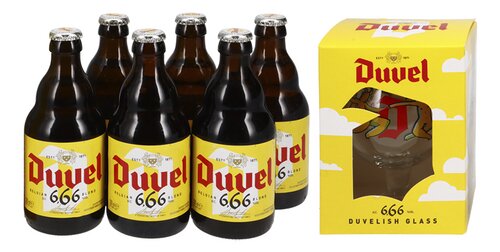 DUVEL blond 6,66% + gratis glas 6x33cl