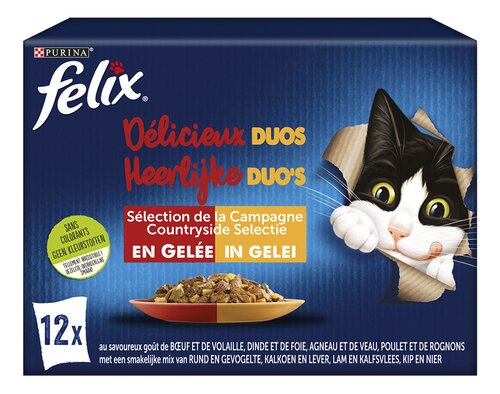 FELIX heerlijke duo's vlees kat 12x85g