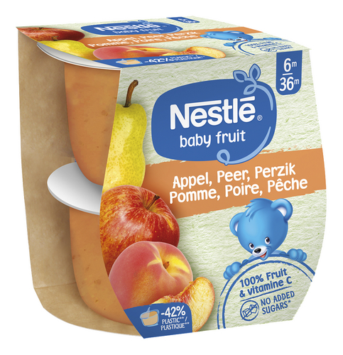 NESTLÉ BABY appel peer perzik +6m 2x130g