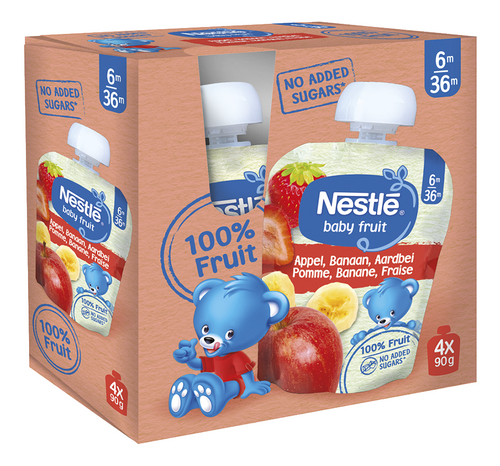 NESTLÉ BABY Appel Ban. Aard. +6m 4x90g