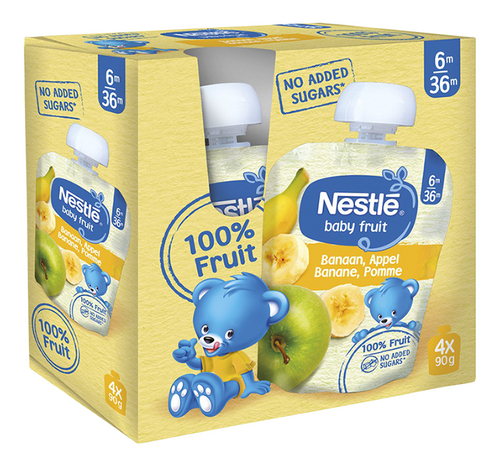 NESTLÉ BABY pouc.Appel Banaan +6m 4x90g