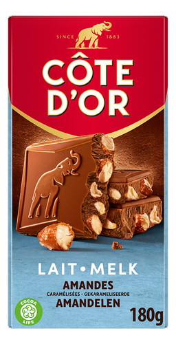 CÔTE D'OR Bloc melk amandel 180g