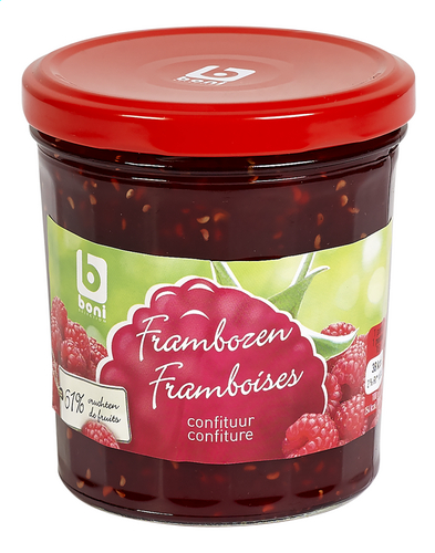 BONI confituur frambozen 61% 370g
