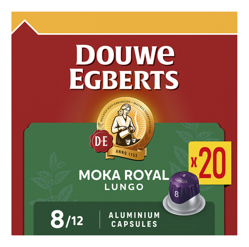 DOUWE EGBERTS caps Lungo 8 Moka R. 20st