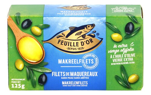 FEUILLE D'OR makreelfil. olijfolie 125g