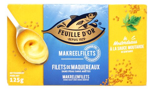 FEUILLE D'OR makreelfil.mosterdsaus 125g