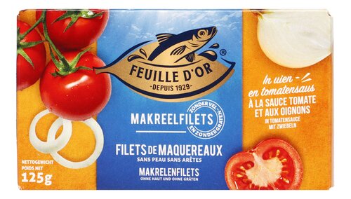 FEUILLE D'OR makreelfil.ui tomaten 125g