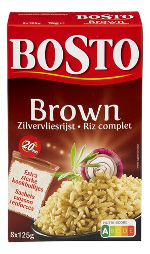 BOSTO rijst Brown zilvervlies 8x125g