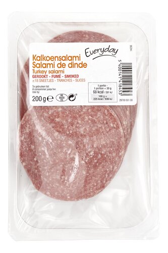 EVERYDAY kalkoensalami gerookt sn. 200g