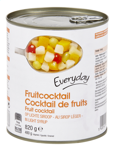 EVERYDAY fruitcocktail in siroop 820g