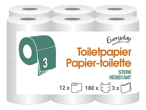 rots Encyclopedie Heb geleerd EVERYDAY toiletpapier sterk 3l 180v 12r | Colruyt - Collect&Go