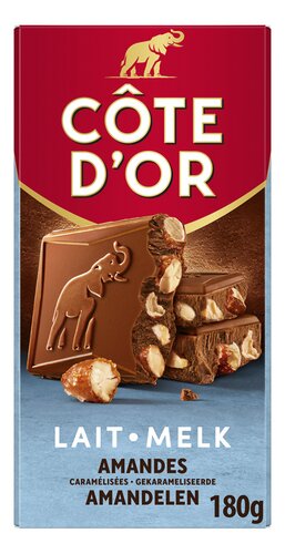 CÔTE D'OR Bloc melk amandel 180g