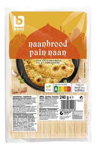 BONI naanbrood look en koriander 240g